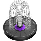 SZMP solar fountain with glass panel in bird bath for stronger water spray under sun.
