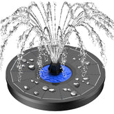 SZMP solar fountain garden bird bath in sunlit yard attracts birds