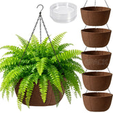 T4U 12-inch brown fabric hanging planter with breathable material for healthy roots.