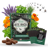 Tactiko Garden lavender seed packet with fragrant blooms to deter pests.