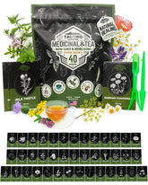 Tactiko Survival 40-seed pack variety table: diverse herbs for teas and cooking