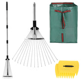 TAILBB leaf rake set with adjustable metal rake for efficient yard cleanup