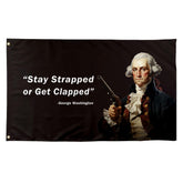 TAKurPIK Stay Strapped flag with copper grommets for easy indoor wall hanging.