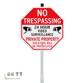 T&R No Trespassing sign on durable 12x12 aluminum with reflective finish