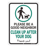 T&R dog poop sign plate clearly reminds neighbors to clean up after pets