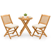 Tangkula acacia wood patio bistro table for easy outdoor dining