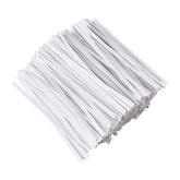 Tangyinrd 5-inch white paper twist ties secure bags and preserve freshness.