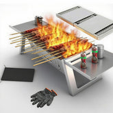 Taoleon foldable charcoal grill folded compact for travel