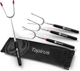 Tapirus marshmallow roasting sticks extended to 33.9 inches for safe campfire roasting.