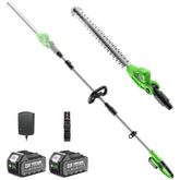 TaskStar cordless hedge trimmer with 16 inch blade delivers wider, cleaner cuts for hedges