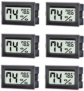 TASOGEN 6-pack mini thermometer-hygrometer with clear display for quick room climate checks.