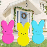 taupphoo bunny yard sign 24inch set on stakes for outdoor Easter décor