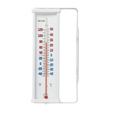 Taylor mountable outdoor window thermometer with side view and clear readout for outdoor use.