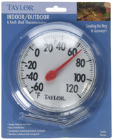 Taylor Precision 5630 dial thermometer face with clear readout for precise kitchen temperature checks.