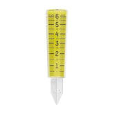 Taylor ClearVu rain gauge shows 6-inch capacity for precise rainfall tracking.