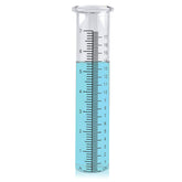 TBWHL 7-inch glass rain gauge tube with dual scale for outdoor readings.