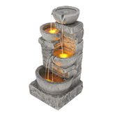 Teamson Home cascading bowls fountain creates a soothing garden soundscape.