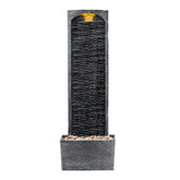 Teamson Home faux slate fountain with top LED accent for evening ambiance.