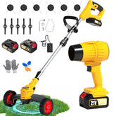 Tecboy 20V cordless weed wacker for precise edging and quick weed removal.