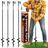 TECH2EACH 40-inch ground anchor stake showing deep hold for loose soil in outdoor setups