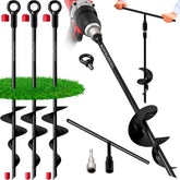 Tech2Each ground anchor 18-inch auger in soil showing deep grip for windy sites.