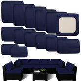 TECOSARA outdoor cushion covers in blue for seat cushions, durable and water-resistant.