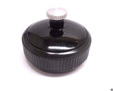 Tecumseh screw-top vented fuel cap shown on a Jiffy ice auger for spill-free refueling