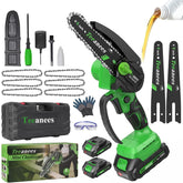 TEEANEES mini chainsaw 6-inch cutting action for fast branch trimming