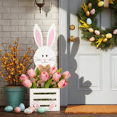 Teecyhooo Easter Bunny Planter Box front view ideal for welcoming outdoor spaces