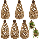 Teecyhooo linen wall planters in 4x8 inches for indoor macrame displays.