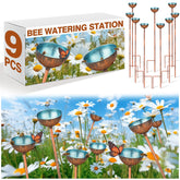 Teenyyou bee watering station 9-pcs blue bowl attracts pollinators