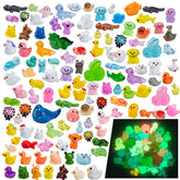 Teenzee 120pcs mini resin animals set for creative DIY crafts and decor
