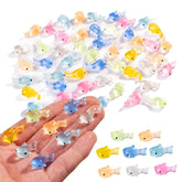 Teenzee mini resin shark figurines collection for creative display and gifting.
