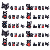 Teenzee mini resin black cat figure for fairy gardens and crafts.