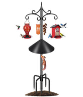 Tegarbed heavy-duty shepherd hook 88in in garden, ideal for bird feeders.