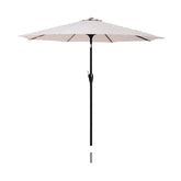 Tempera 9ft patio umbrella shading outdoor dining area.