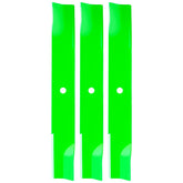 TENGMUJX 3-pack hi-lift blade with 18-1/2 inch length for consistent cutting.