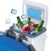 Tepsmigo 13L poolside cooler with open lid for easy access to cold drinks.