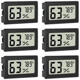 TeqyAqs six-pack humidity meters with probe and display for precise indoor monitoring.