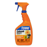 TERRO Cobweb Eliminator spray bottle ready for immediate use to prevent webs