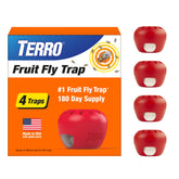 Terro indoor fruit fly trap with apple design helps reduce flies near fruit