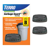 Terro Garbage Guard pod attached inside trash can lid for discreet pest protection.