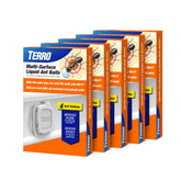 Terro indoor liquid ant baits with adhesive strips for discreet wall placement and control.