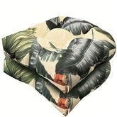 TESICA rocking chair cushions in floral white green set on porch, enhancing comfort and style