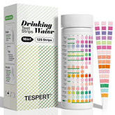 TESPERT drinking water test strips for 16-parameter home screening.
