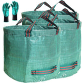 Tespher 137-gallon yard bags, 34-inch diameter, ready for large leaf collection.