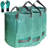 Tespher 32-gallon standable bag with four reinforced handles for easy yard cleanup.
