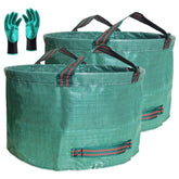 Tespher 46 gallon yard bags stand open for easy filling.