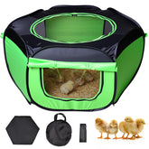 Tetuga chicken brooder box with three-sided mesh window provides safe ventilation for chicks.