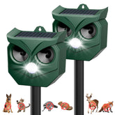 TFKK Ultrasonic Animal Repeller with PIR deters wildlife in the garden.